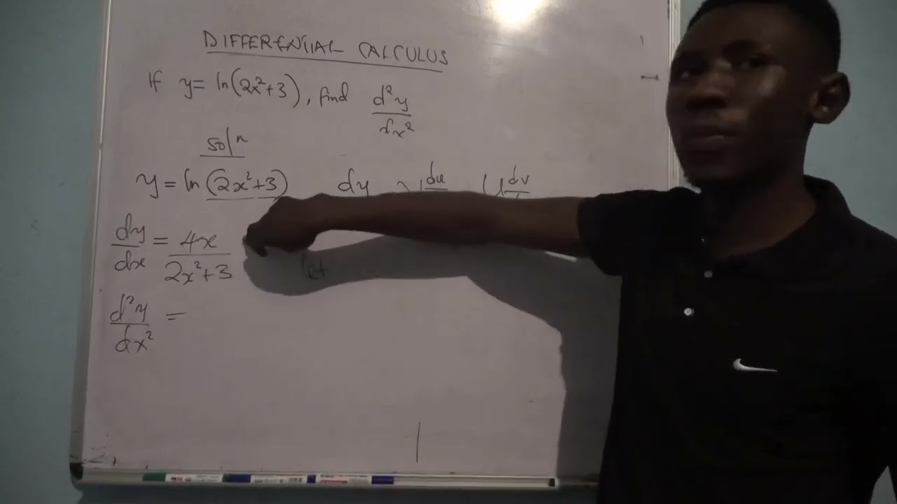 |Given y=ln(2x²+3), find it's second derivative (d²y/dx²)| @championtutorsacademy1974   #calculus