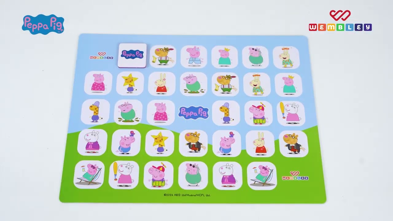 Wembley&ndash;Peppa Pig Magnetic Memory Match Game Learning & Educational Puzzle 32 Tiles with 64 Picture