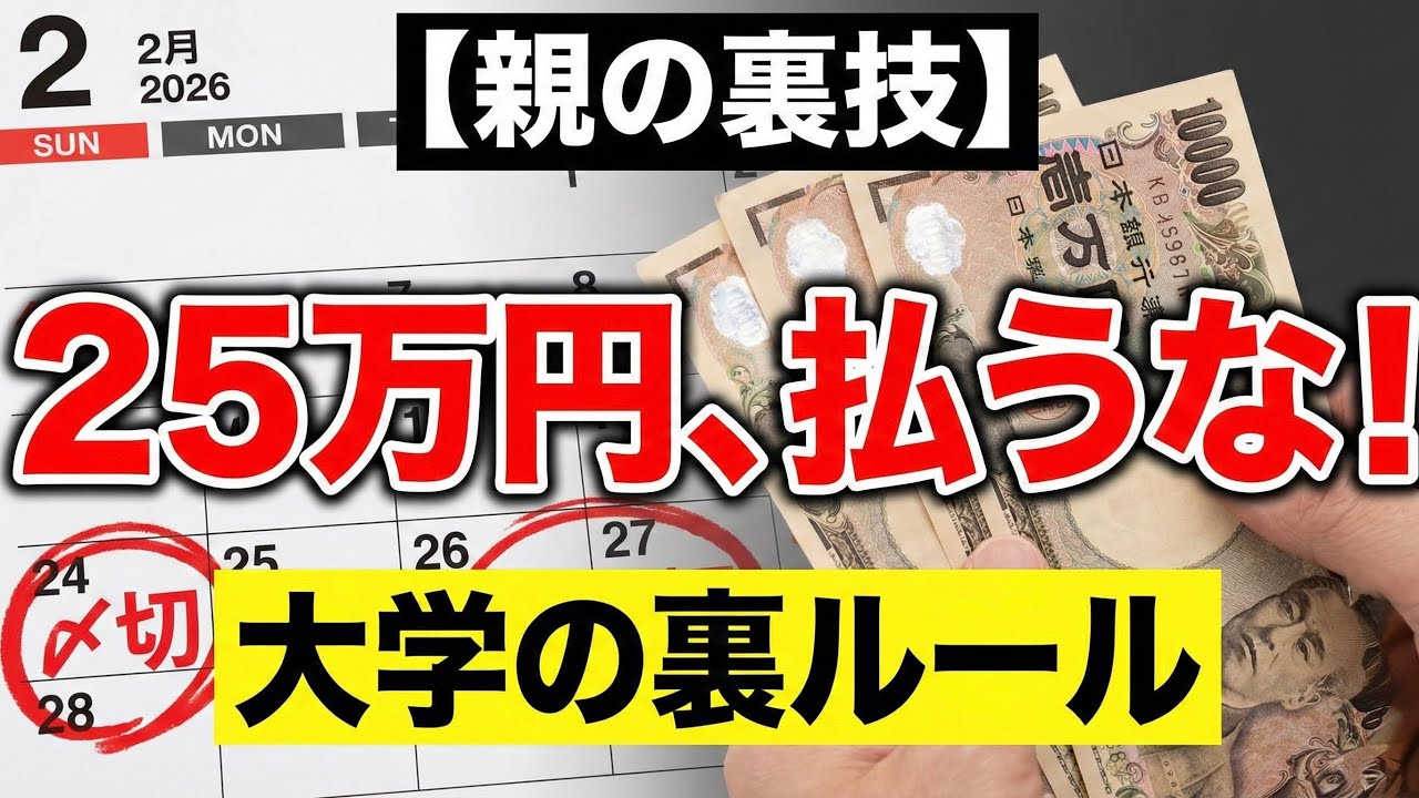 【親の裏技】25万円が無駄になる前に。大学が教えない「入学金」を節約する極意。