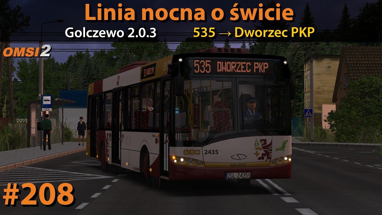 OMSI 2 #208: Linia nocna o świcie | Golczewo 2.0.3 - 🚍535 | Solaris Urbino 12 III