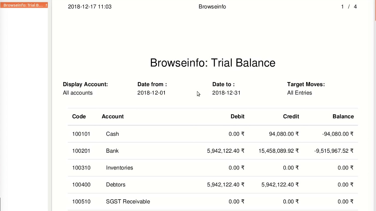 How to print All Financial Reports in PDF(BS,P&L,GL,Trial Balance) | Odoo Apps Features #odoo16