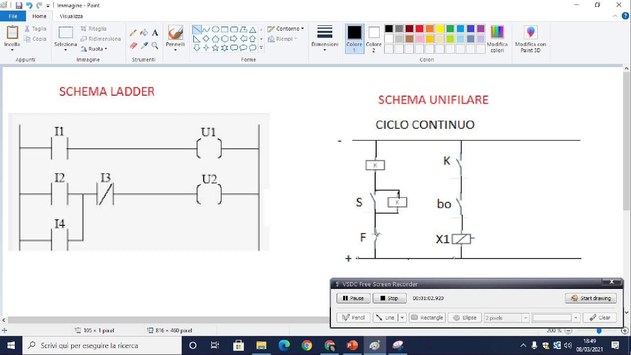 19 LEZIONE SCHEMA UNIFILARE E LADDER E RAPPRESENTAZIONE CICLO CONTINUO CON SCHEMA UNIFILARE