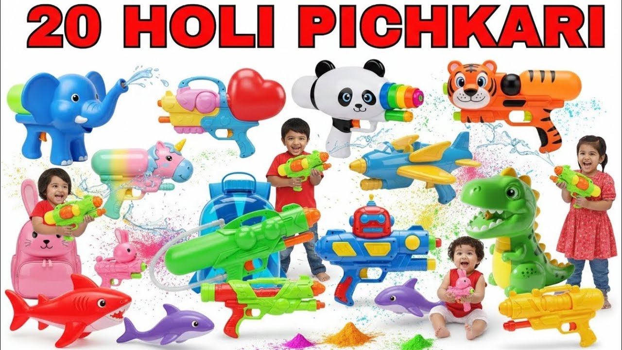 20 Holi Objects Name in English and Hindi | Holi Festival Learning for Kids 🌈🎨&lrm; #holicelebration 