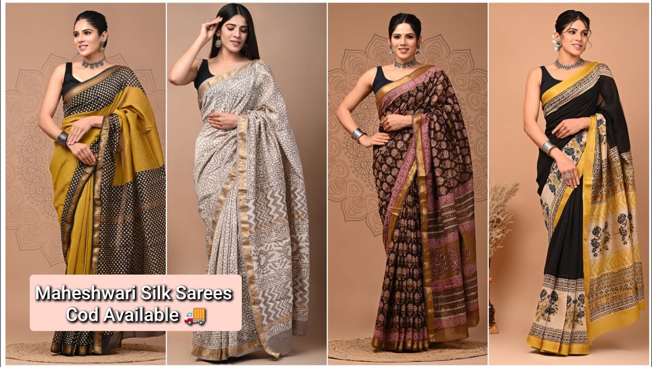 Best Quality Maheshwari Silk Sarees with Blouse 🤩 | Affordable Price | WhatsApp 8829052083 