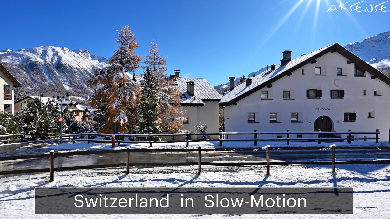 Ep. 3: Relaxing Switzerland | Slow Motion Cinematic Train Journey | Winter Season | 4K UHD