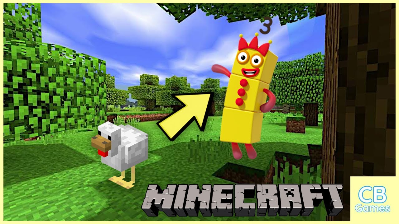 Build a Numberblock every time you see an animal in Minecraft