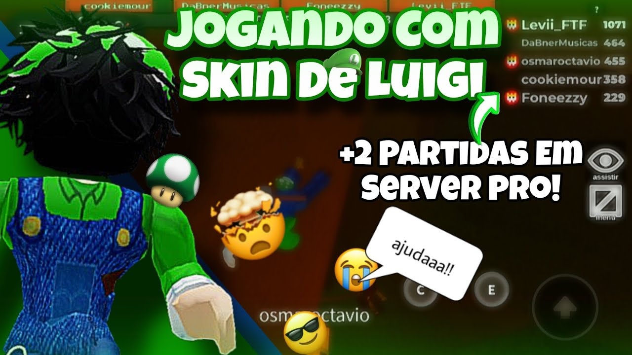 •Jogando Com A Skin Do Luigi Em Server Pro!🍄🔥| Flee The Facility | Roblox•