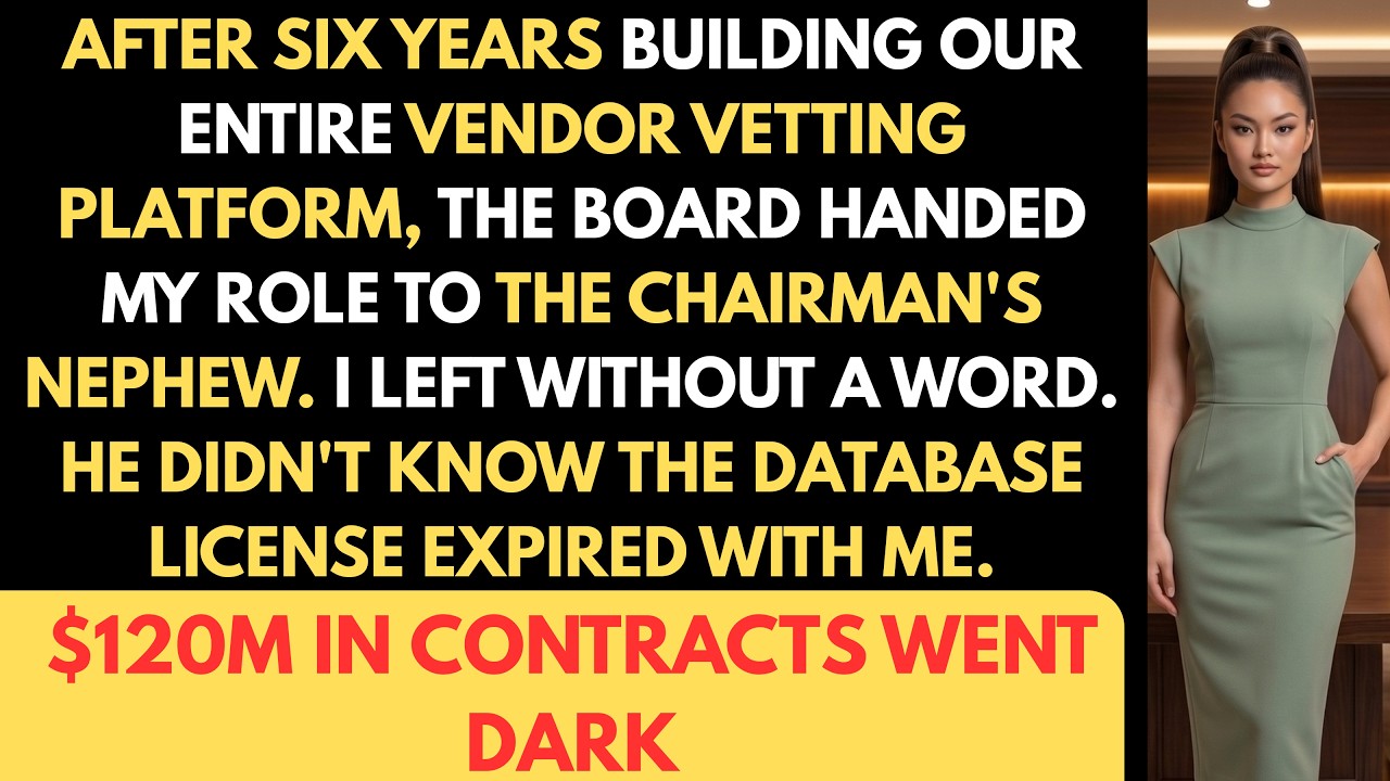 I Built $120M Platform. Chairman's Nephew Replaced Me. Database License Expired.