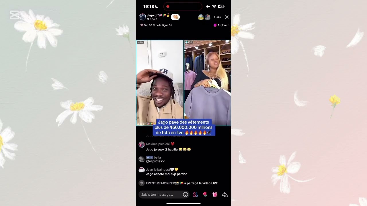 JAGO OFF 🇱🇷 PAYE DES VÊTEMENTS PLUS DE 20.000.000 MILLIONS DE FCFA EN LIVE