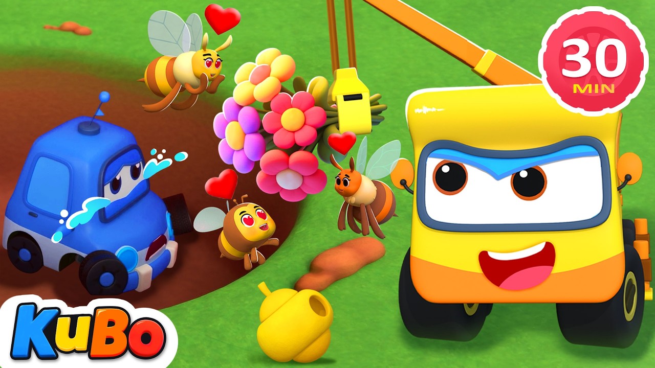 Clever Crane Outsmarts the Buzzing Bees🐝 | Crane Truck | Educational Cartoons for Kids - Kubo