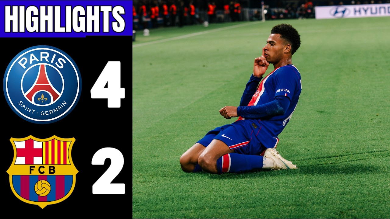 PSG - Barcelone 4-2 Le R&eacute;sum&eacute; et Buts du Match | UEFA Champions League 2026/27
