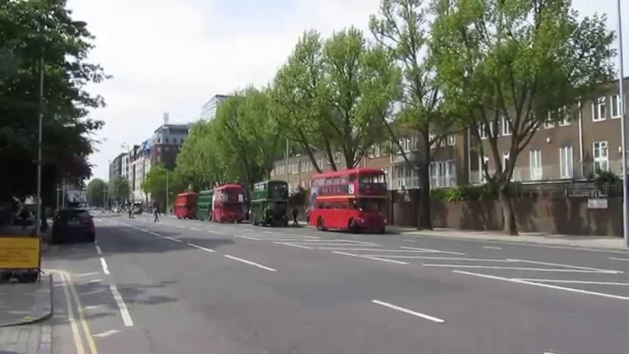 GreenLine AEC Regent III RT3232 with Routemasters on stand at Kensington