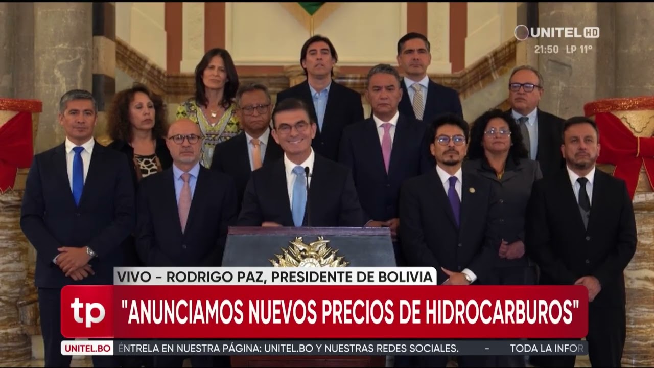 Gobierno de Rodrigo Paz anuncia nuevos precios para los hidrocarburos, entre ellos gasolina y di&eacute;sel