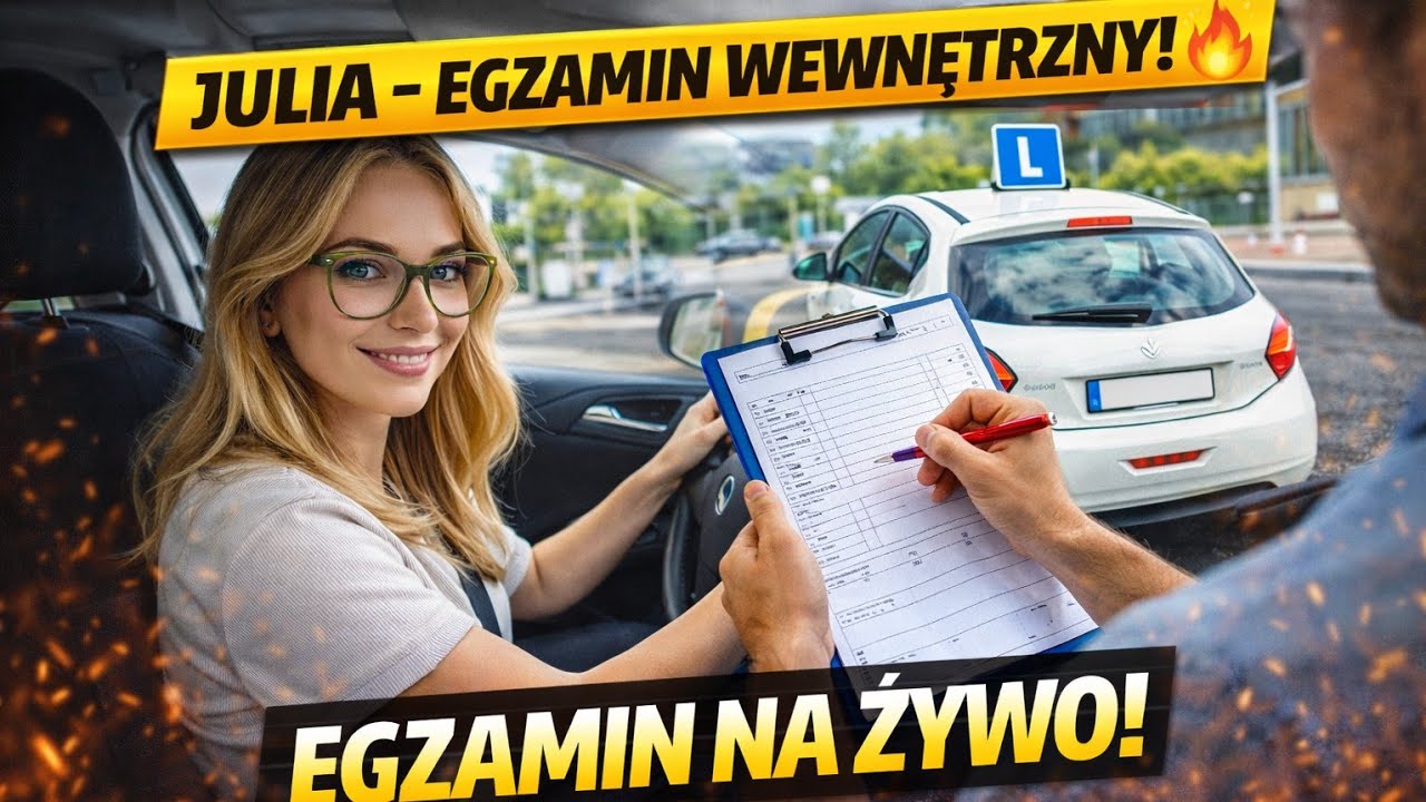 EGZAMIN WEWNĘTRZNY NA ŻYWO 🚗 Julia zdaje prawo jazdy | Plac + Miasto | Czy zda za pierwszym razem?