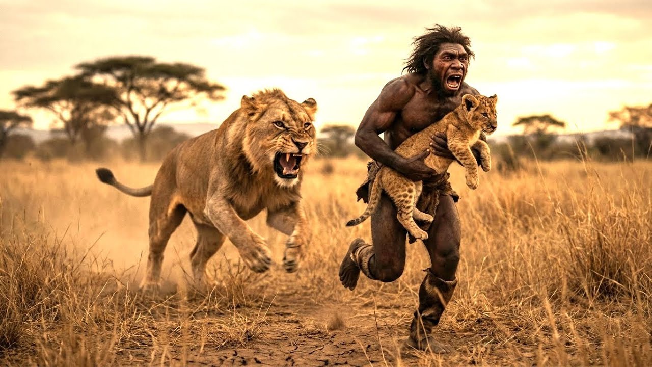 Documentaries | Prehistoric Humans Confront a Lion &mdash; A Tense Battle for Survival