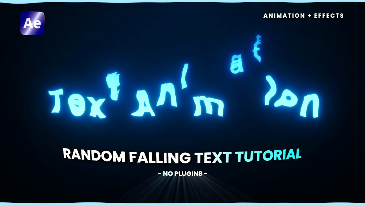 How to Animate Random Falling Text Animation + Effects | No Plugin