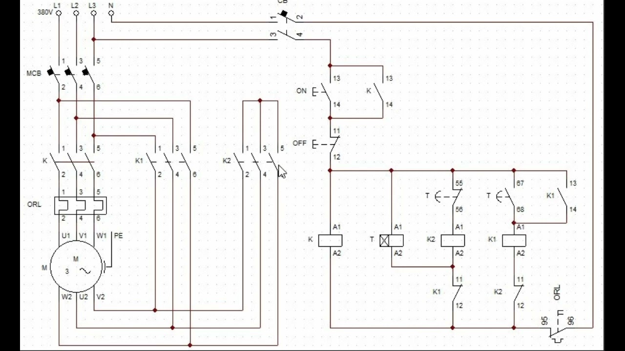 Star Delta motor starter control and power wiring explained