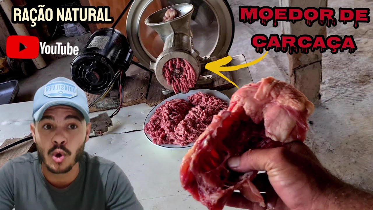 RAÇÃO NATURAL COM MOEDOR DE CARCAÇA 😱