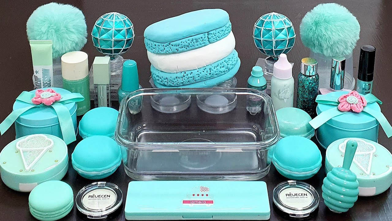 MINT MACARON Slime Mixing Random Into Slime! Satisfying Slime Video ASMR