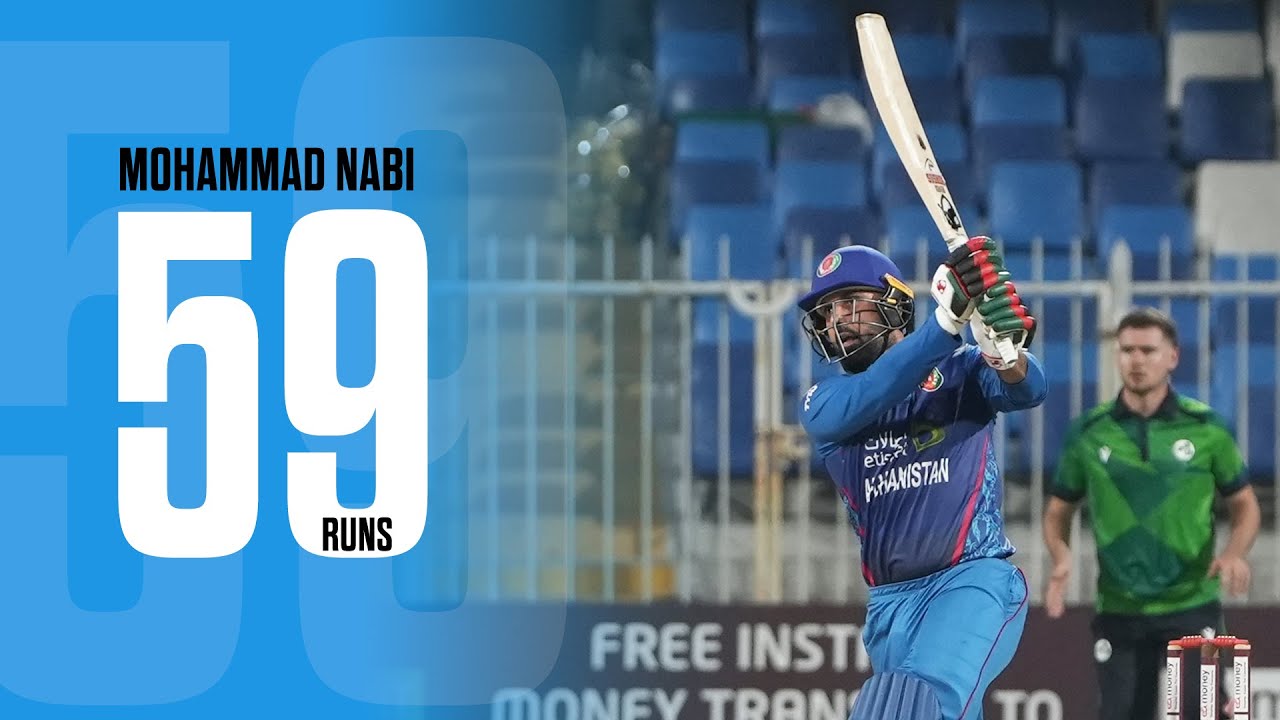 Mohammad Nabi 59 Runs Batting Highlights | 2nd T20I | Ireland Tour of Afghanistan 2024 | ACB