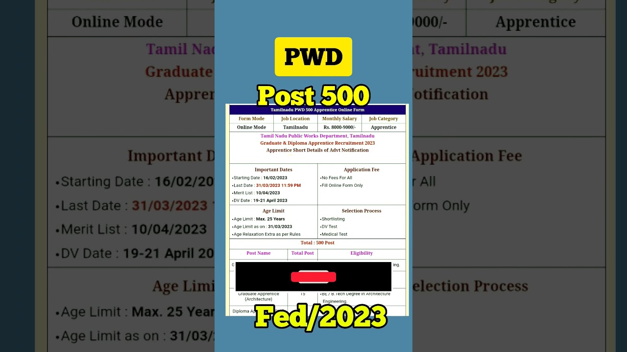 PWD Department Recruitment 2023 | PWD Vacancy 2023| Latest Government Jobs 2023|#shrots #viral #news