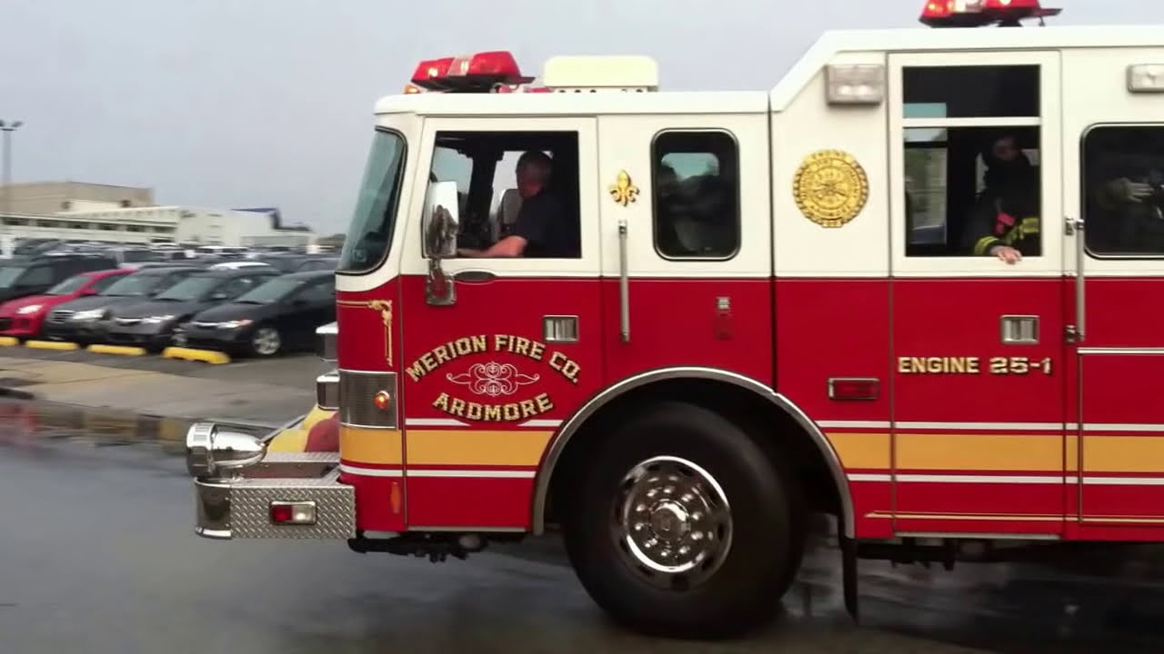 Merion Fire Company of Ardmore, PA Fire Trucks Responding