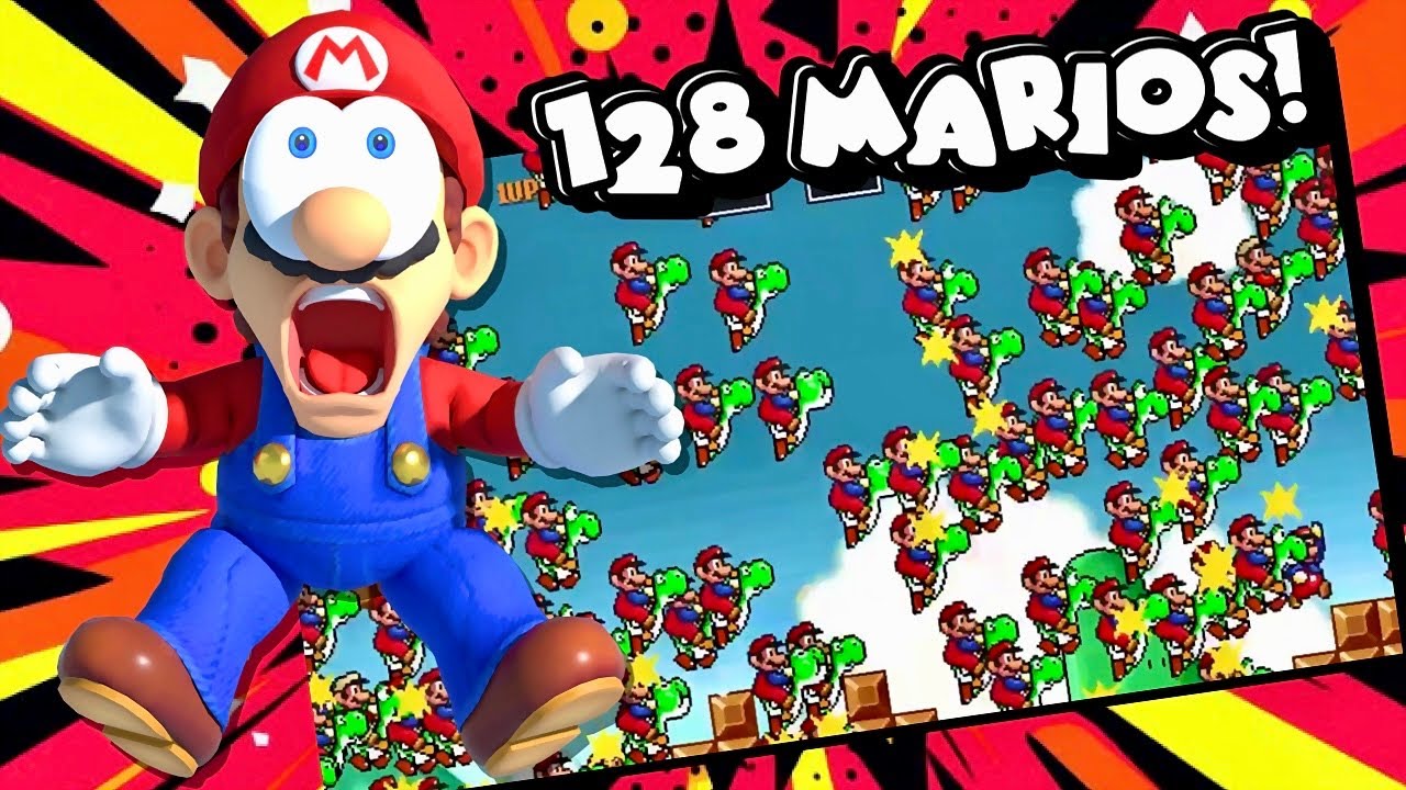 Super Mario Bros. But YOU are 128 Marios!