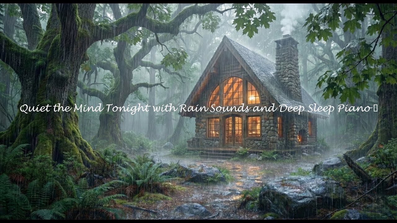 Peaceful Long Sleep with Rain Ambience and Piano Harmony 😴 #WuD