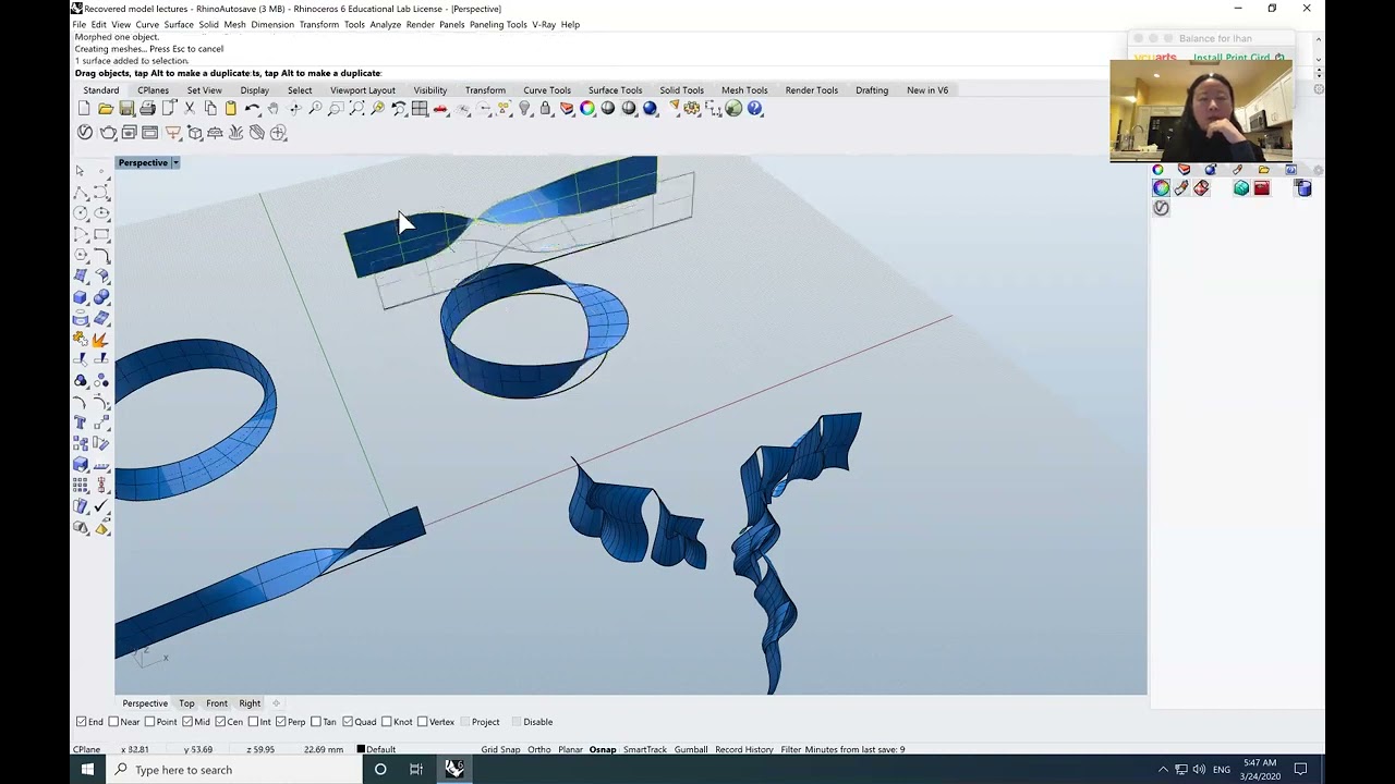 Rhino Modeling Mobius and pseudo mobius