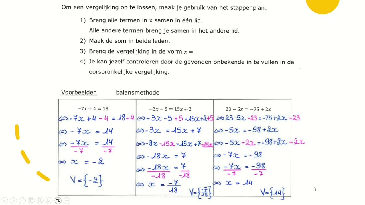 vergelijkingen zonder haakjes