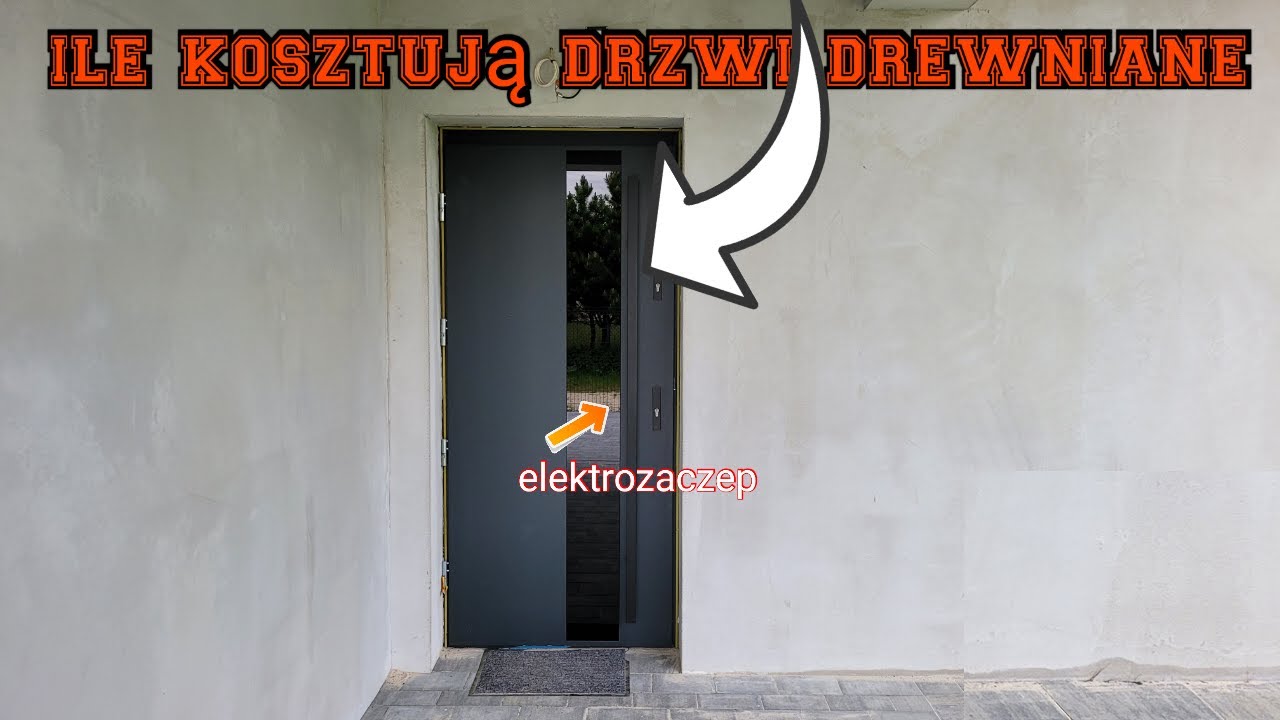 Ile kosztują drzwi drewniane zewnętrzne lakierowane? plus antaba z elektrozaczepem #37