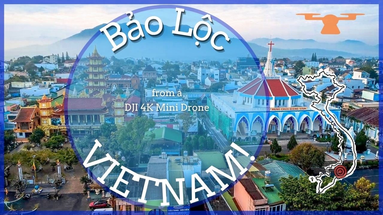 FHD Relaxing Drone flying in Bảo Lộc, Lâm Đồng Province, Vietnam