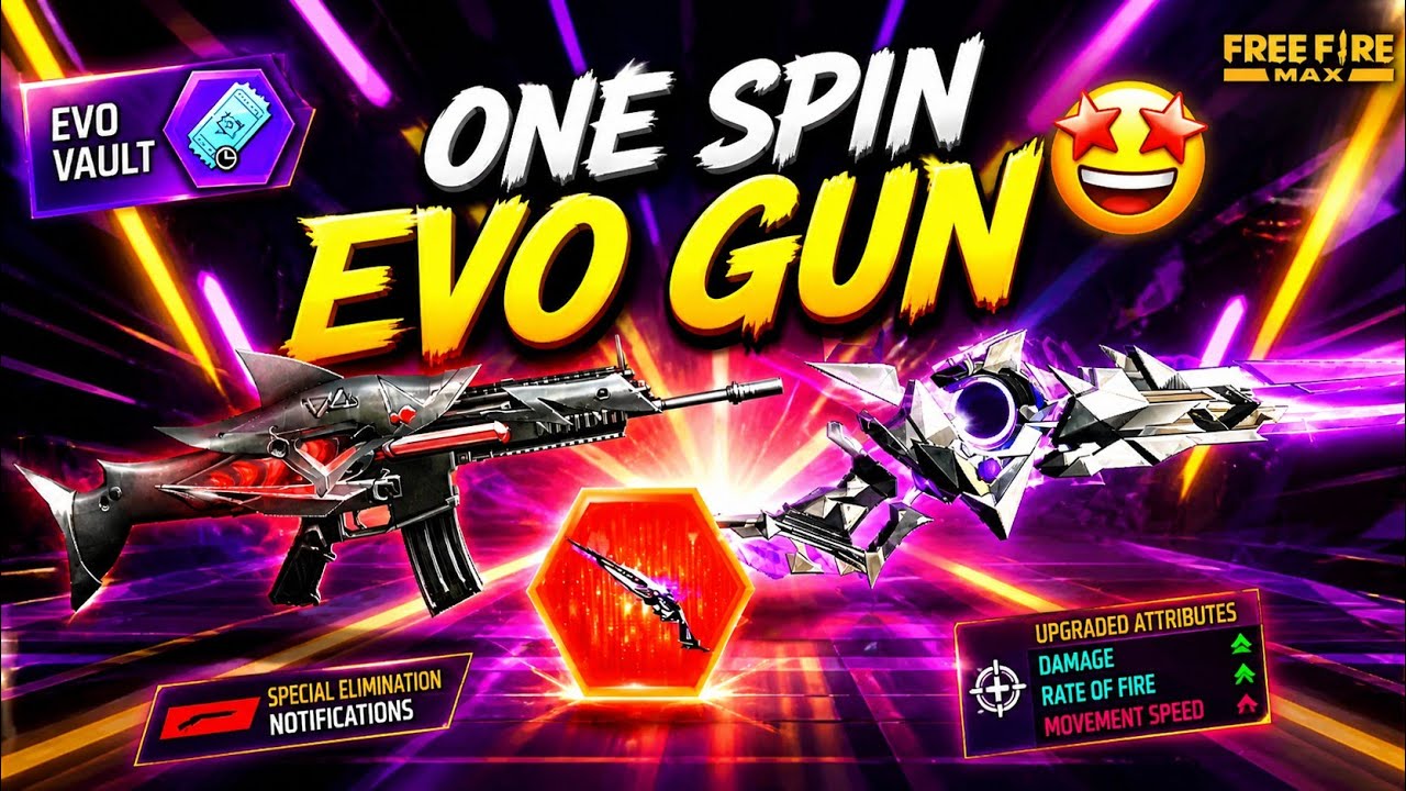 NEW EVO VAULT | ONE SPIN EVO GUN  TRICK 😝 | #freefire #evogun #bkavneeshgaming