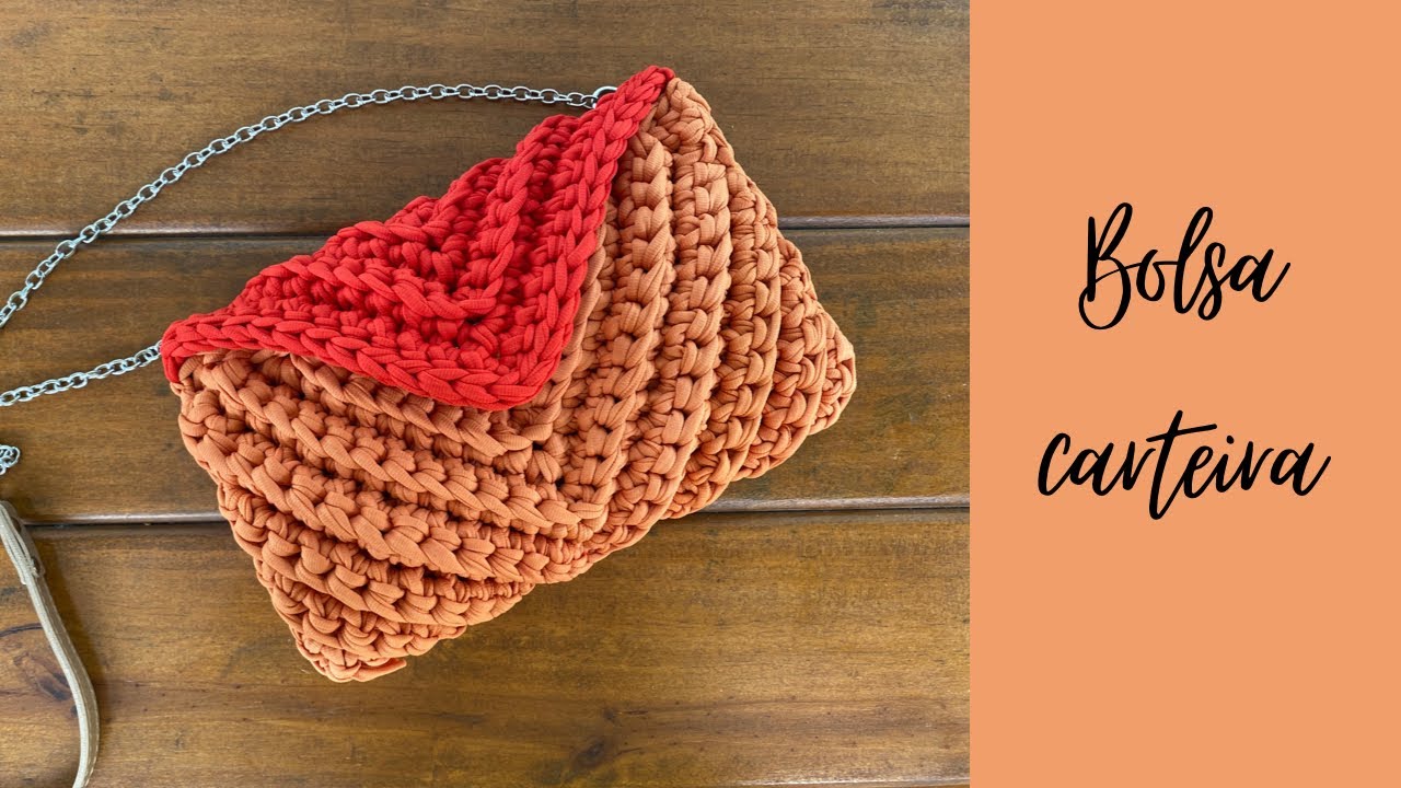 Bolsa carteira com fio de malha / modelo envelope