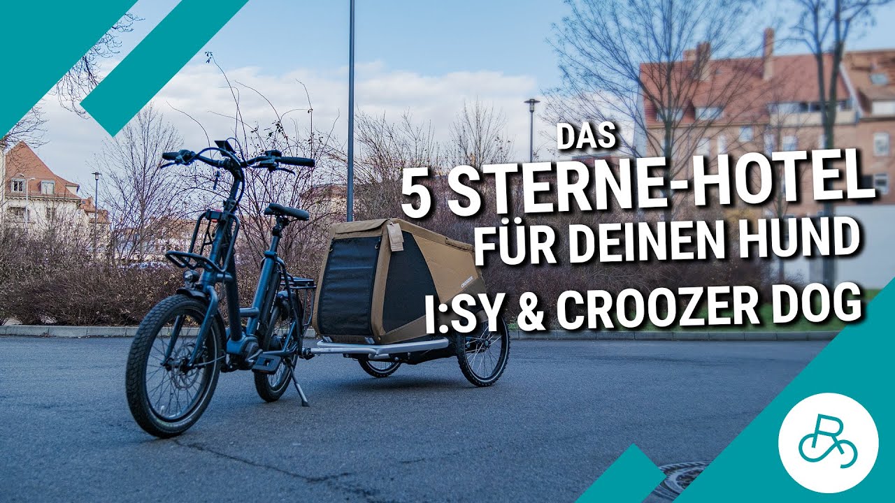 Camper-Vollaustattung für Mensch & Hund: I:SY Kompakt N3.8 E-Bike mit Croozer Mikke Hundeanhänger