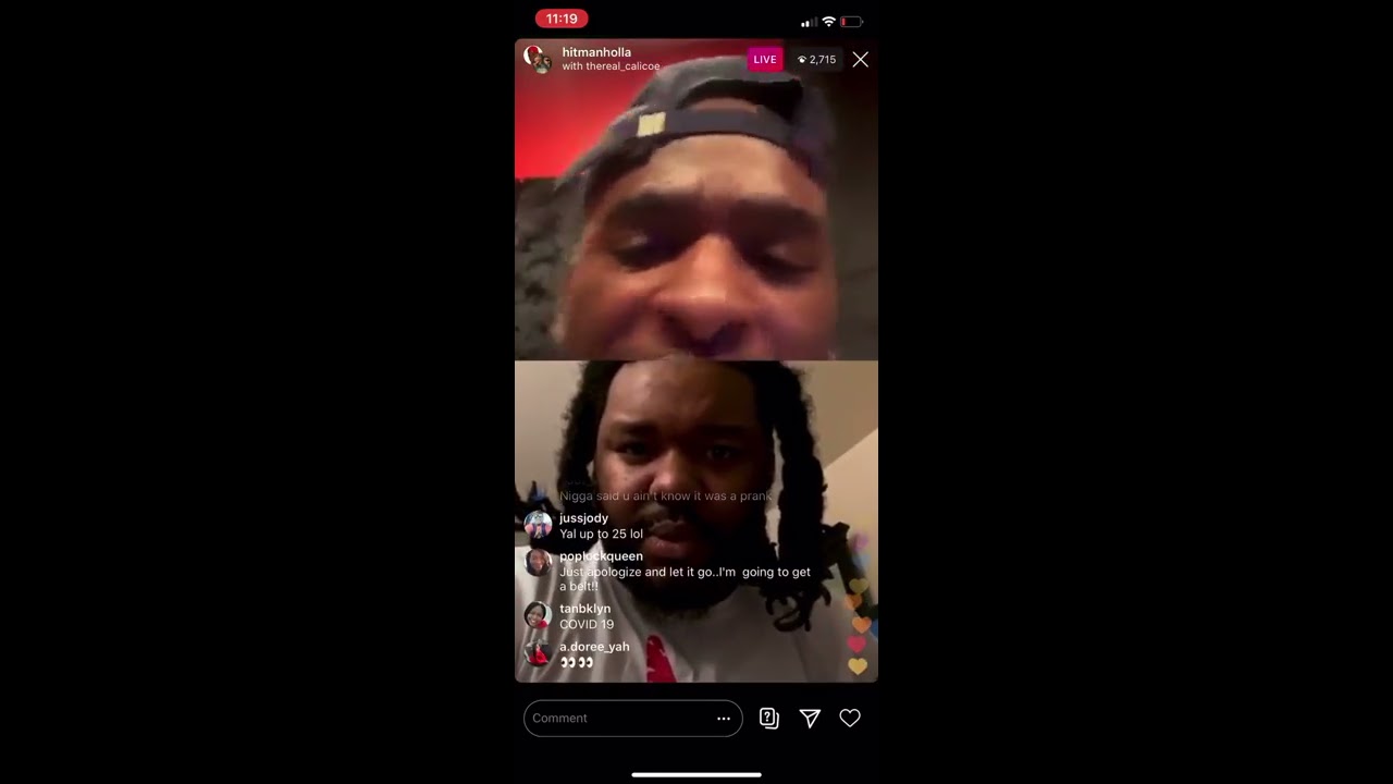 Hitman Holla & Calicoe HEATED Argument on Instagram Live