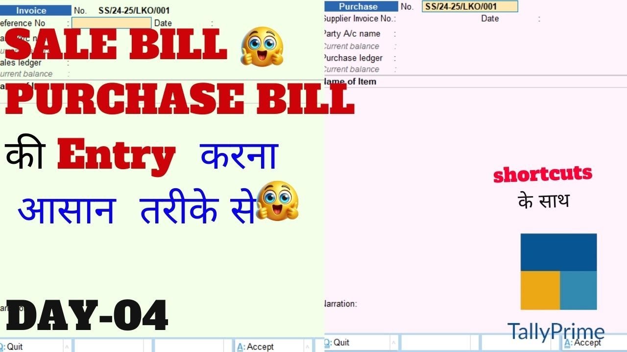 DAY -04 🔥 Sales & Purchase Entry in Tally Prime | Easy Method with Shortcuts | Professional Way 🔥
