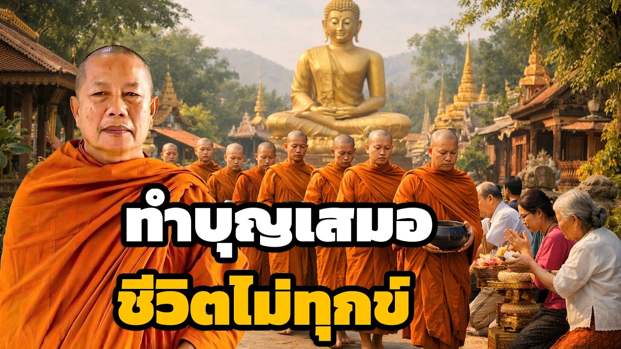 ผู้ที่ทำบุญสม่ำเสมอ  ชีวิตจะไม่ทุกข์ยาก ธรรมะคลายทุกข์ พระมหาบุญช่วย ปัญญาวชิโร 4