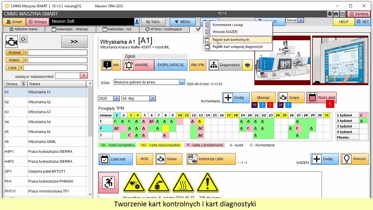 Moduł TPM / AM dla programu CMMS Maszyna SMART