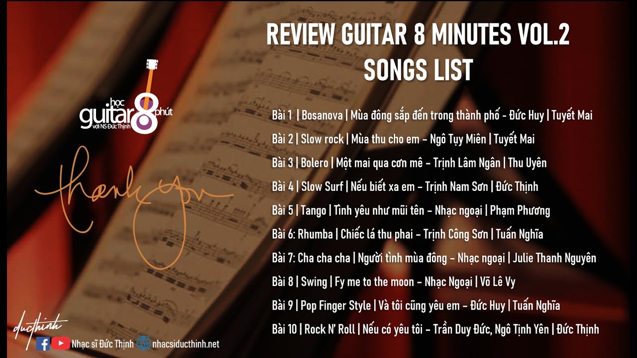 REVIEW SONGS LIST | GUITAR 8 PHÚT VOL.2