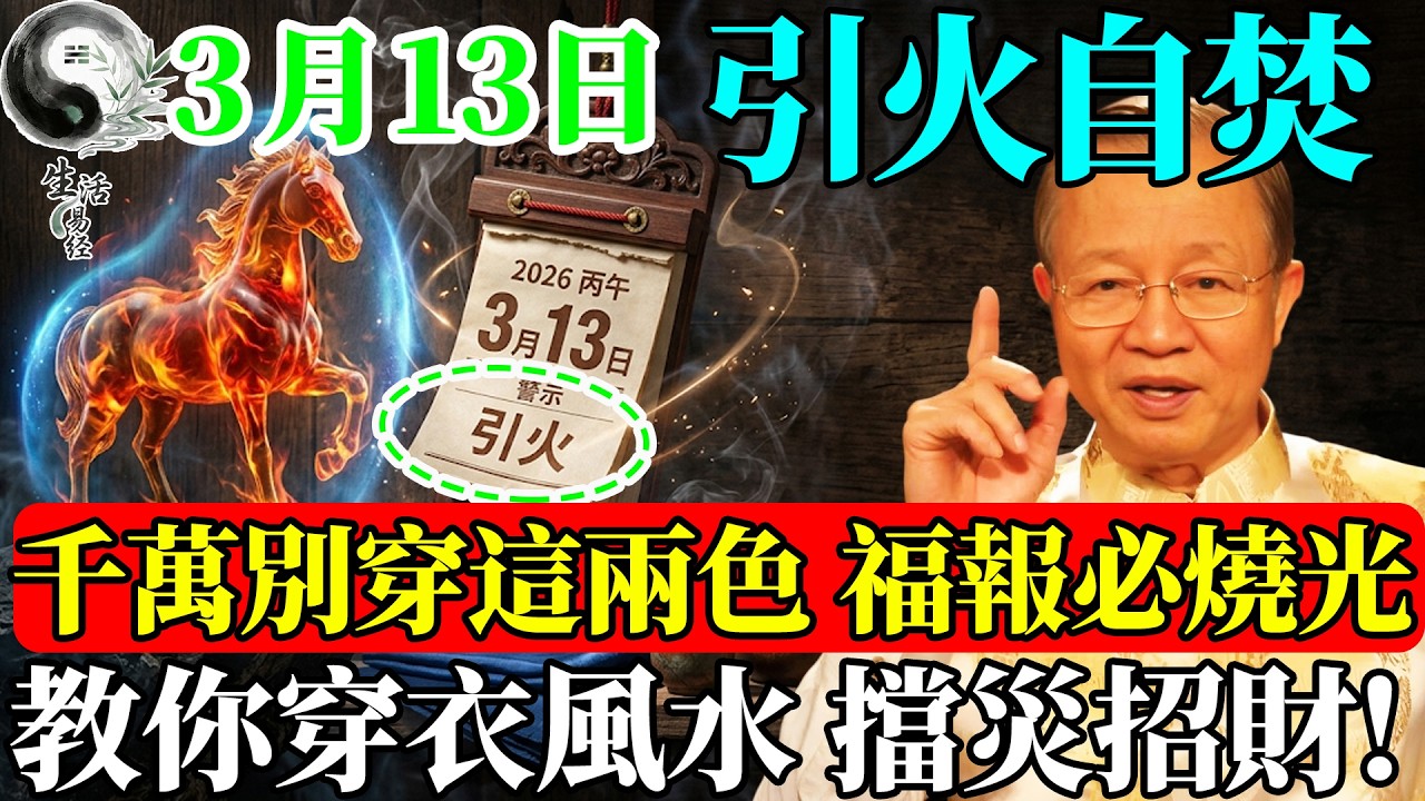 3月13日這天，衣櫃裡這兩種顏色的衣服千萬別穿！穿了就是“火上澆油”，黴運纏身！#易經智慧 #曾仕強 #易經 #風水 #人生感悟 #人生哲理 #國學 #國學智慧 #正能量 #因果