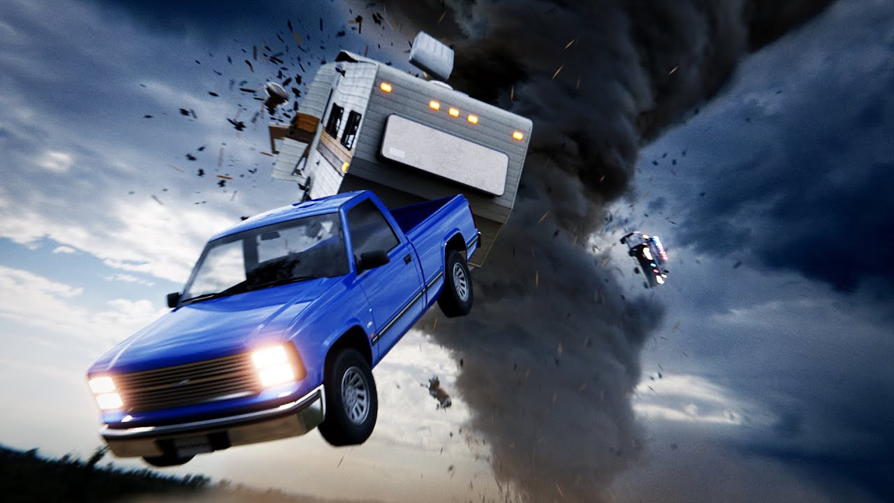Worlds FIRST TORNADO Mod In BeamNG! INSTANTLY Destroys Cars! - BeamNG Mods