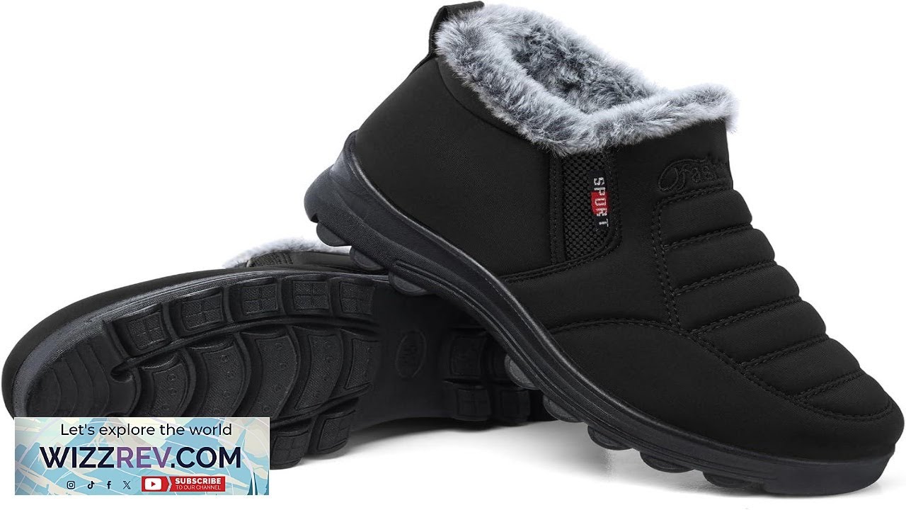 SHIBEVER Womens Snow Boots Ankle Booties Waterproof Winter Boots Synthetic Leather Side Review