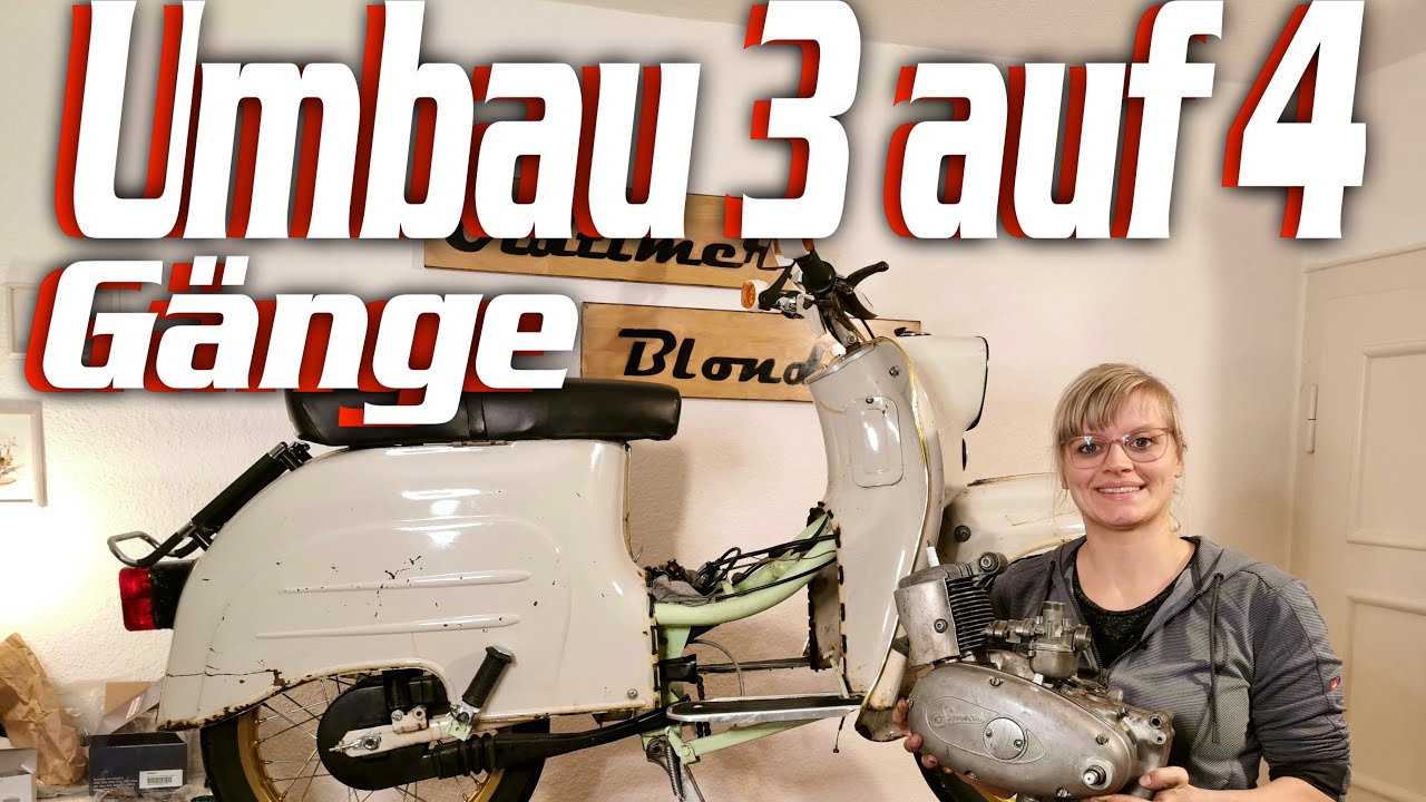 Simson Schwalbe KR 51/1 3Gang Umbau auf 4Gang Motor Getriebe M53 auf M54 Technik Oldtimer Blondie