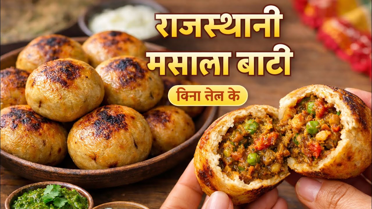 बिना तेल में बनाई मसाला बाटी | Rajasthani Style Masala Bati Recipe | Healthy & Tasty #rajasthan 