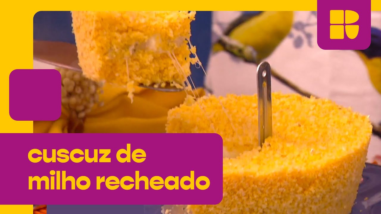 Cuscuz de milho recheado com queijo! | Receitas de Festa Junina | É De Casa