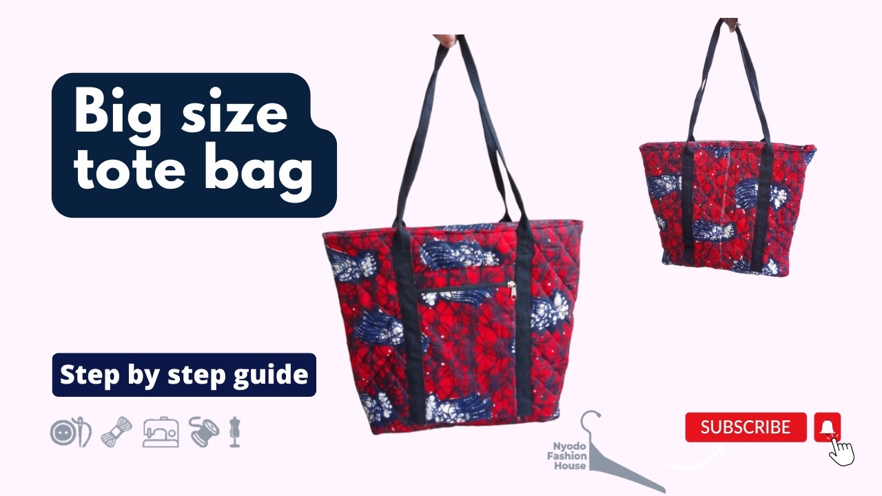 Big tote bag cutting and sewing/Another way to make a bag for beginners
