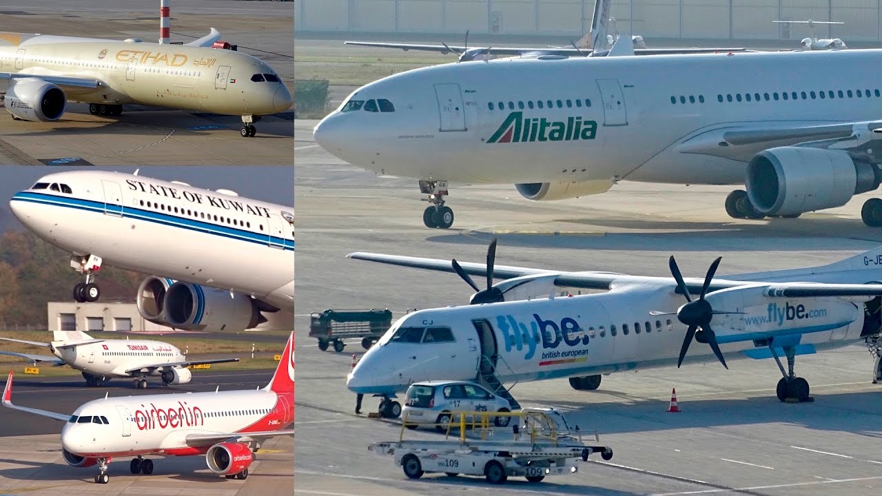 Wonderful planespotting at Düsseldorf Airport | A350, B789, A340, A330, A380,… | Compilation