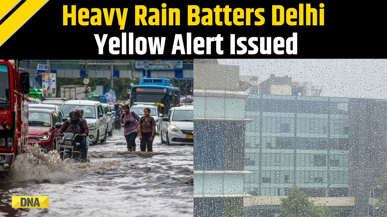Delhi Rain: Heavy Rain Batters Delhi-NCR | IMD Issues Yellow Alert, Showers Expected | Delhi Weather