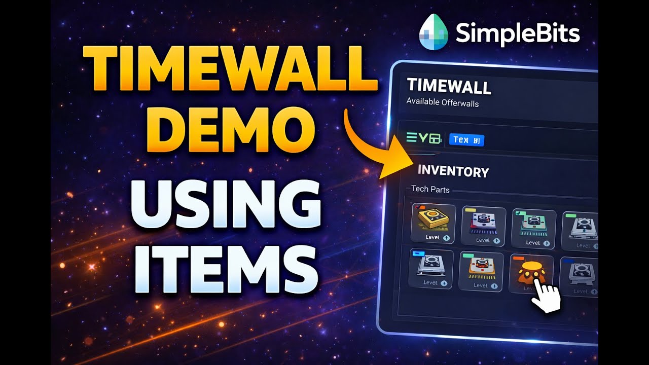 SimpleBits | Timewall Offerwall Demo ⚙️ + Using Items Feature